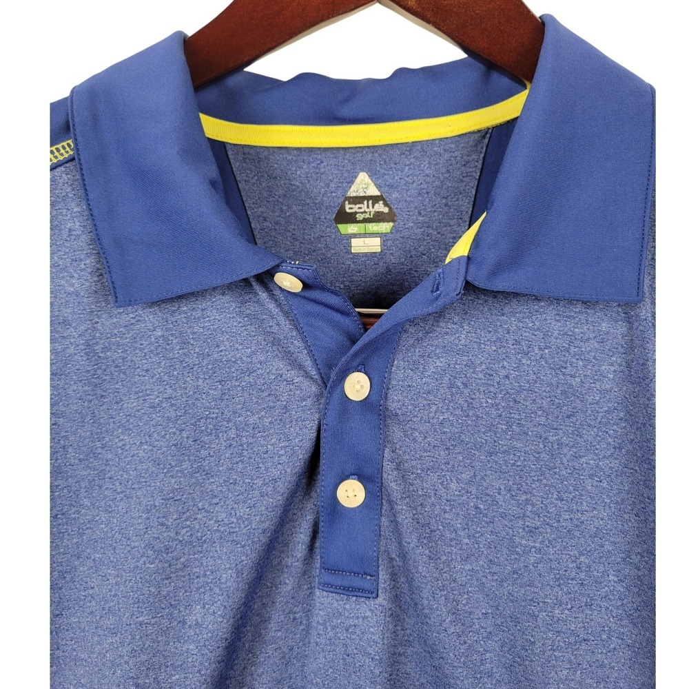 Bolle Golf Men's Polo Shirt Large L Blue G Tech Short‎ Sleeve